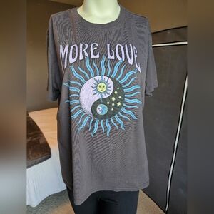 Mighty Fine Black Tee with Purple and Blue Graphic